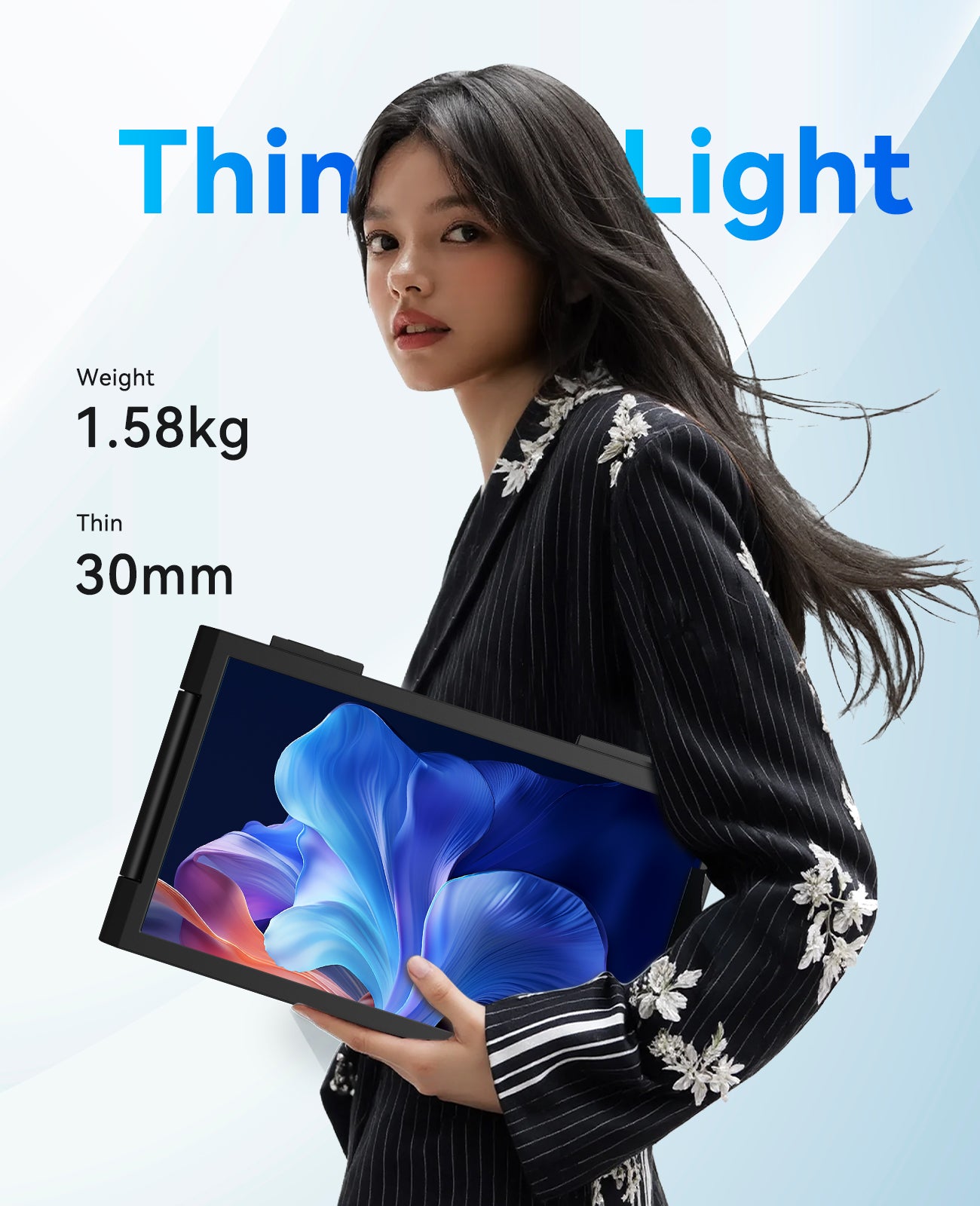 VFLOW 14" Inch Dual Screen Extender Portable Monitor ，Optimized for MacBook IPS Triple Monitor for 14-16" Laptops with USB-C Port ,for Windows/All Macbook air/Macbook pro/Switch/PS5