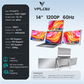 VFLOW DualScreen/TripleScreen，Single Cable Connect ThreeDisplay Extender Portable Monitor 14" 1080P IPS Triple Monitor for 14-16" Laptops with USB-C Port, Plug and Play ,for Windows/Macbook/Switch/PS5