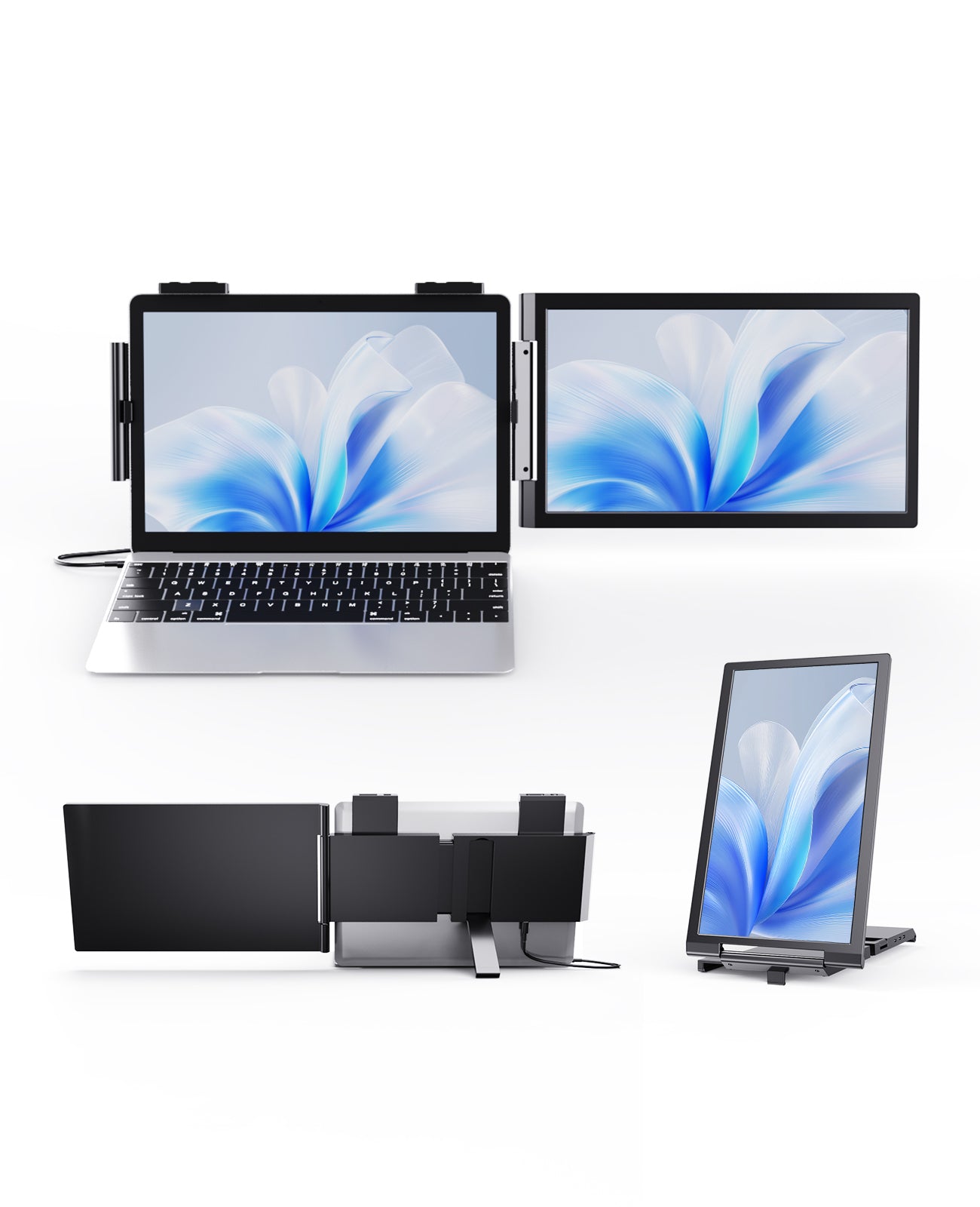 VFLOW Right Single Screen Laptop Extender, 14" 1080P IPS Portable Monitor, Single Cable USB-C Extended Display for 14-16" Laptops, Plug & Play for Windows/Macbook/Switch/PS5