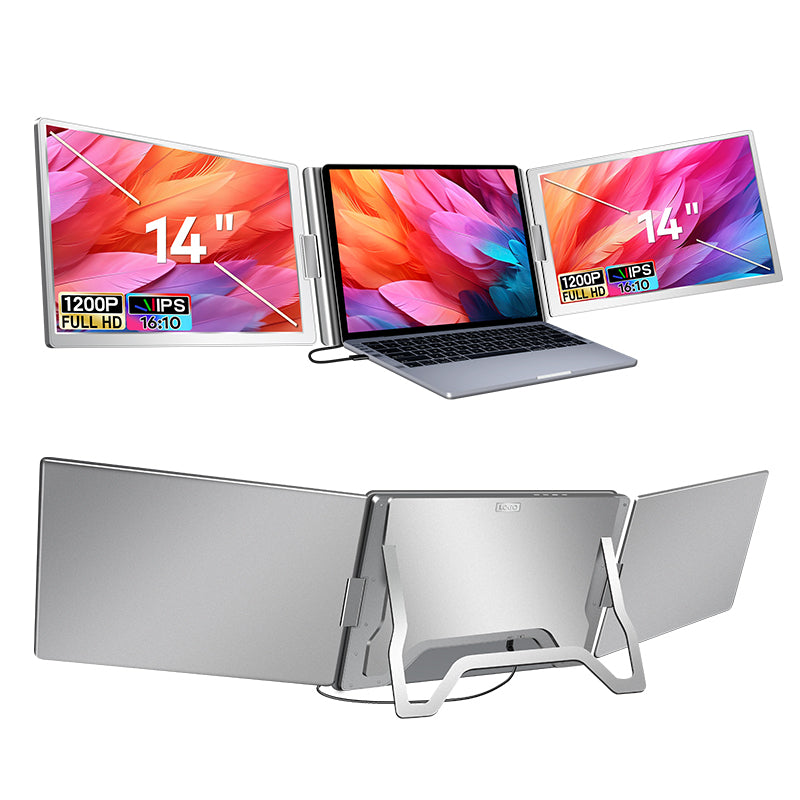 VFLOW Right Single Screen Laptop Extender, 14" 1080P IPS Portable Monitor, Single Cable USB-C Extended Display for 14-16" Laptops, Plug & Play for Windows/Macbook/Switch/PS5